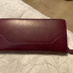 Frye Deep Burgundy Leather Wallet
